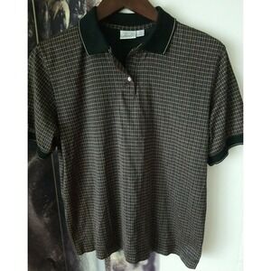 Tail Women's Golf Shirt Tennis Athletic Top Short Sleeve Black Geometric Size‎ M